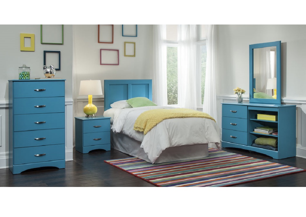 Bargain Furniture Turquoise Twin Headboard Dresser Mirror Drawer