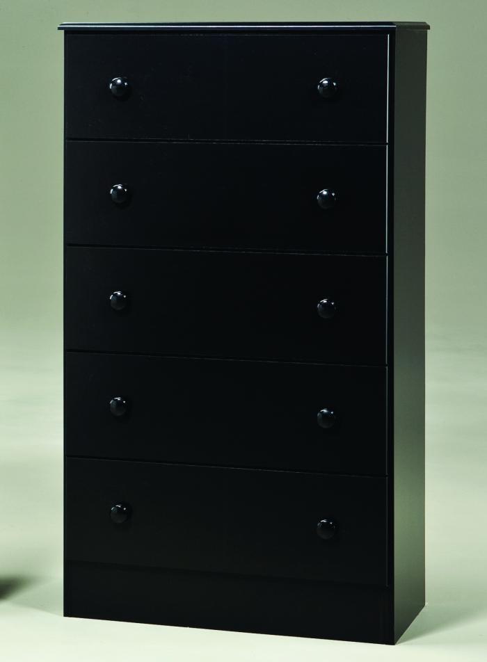 Captain Ed's Furniture Showroom 5 Drawer Fully Assembled Black Chest