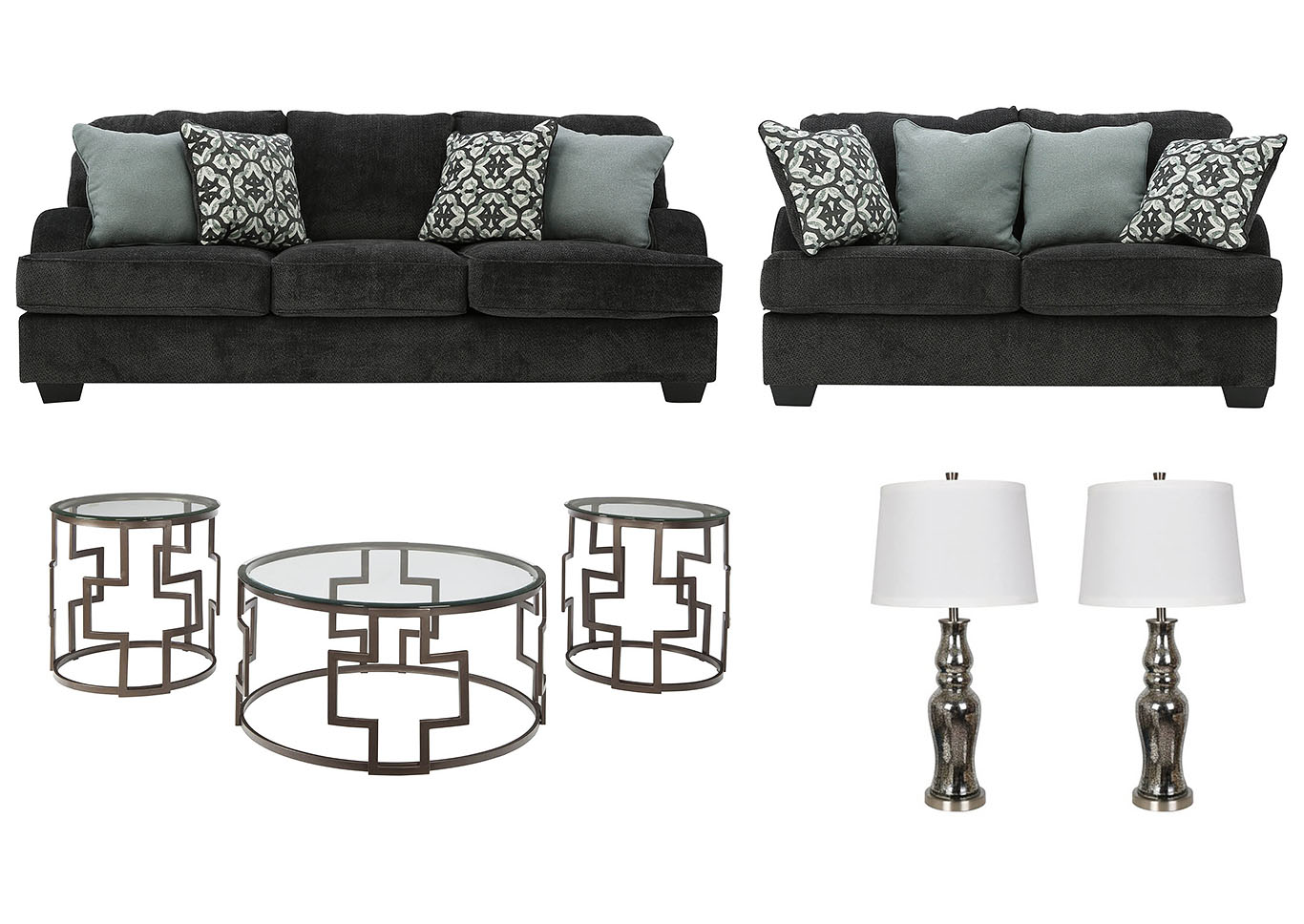 CHARENTON CHARCOAL LIVING ROOM SET Ivan Smith