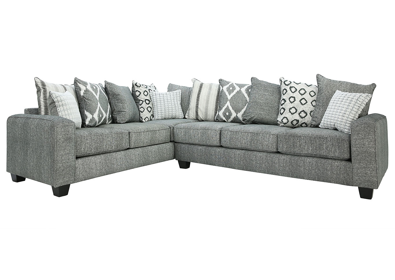 Ivan Smith Axel Stonewash Black 2 Piece Sectional