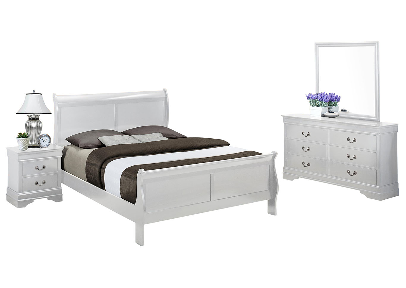 Ivan Smith Louis Philip White Queen Bedroom Set