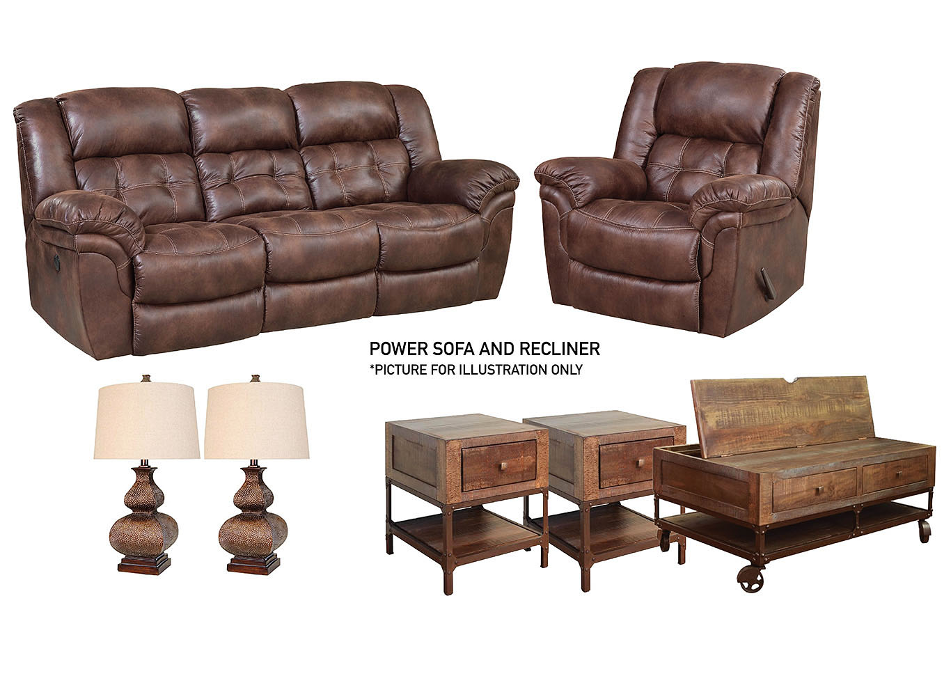 Ivan Smith Haygen Espresso Power Living Room Set