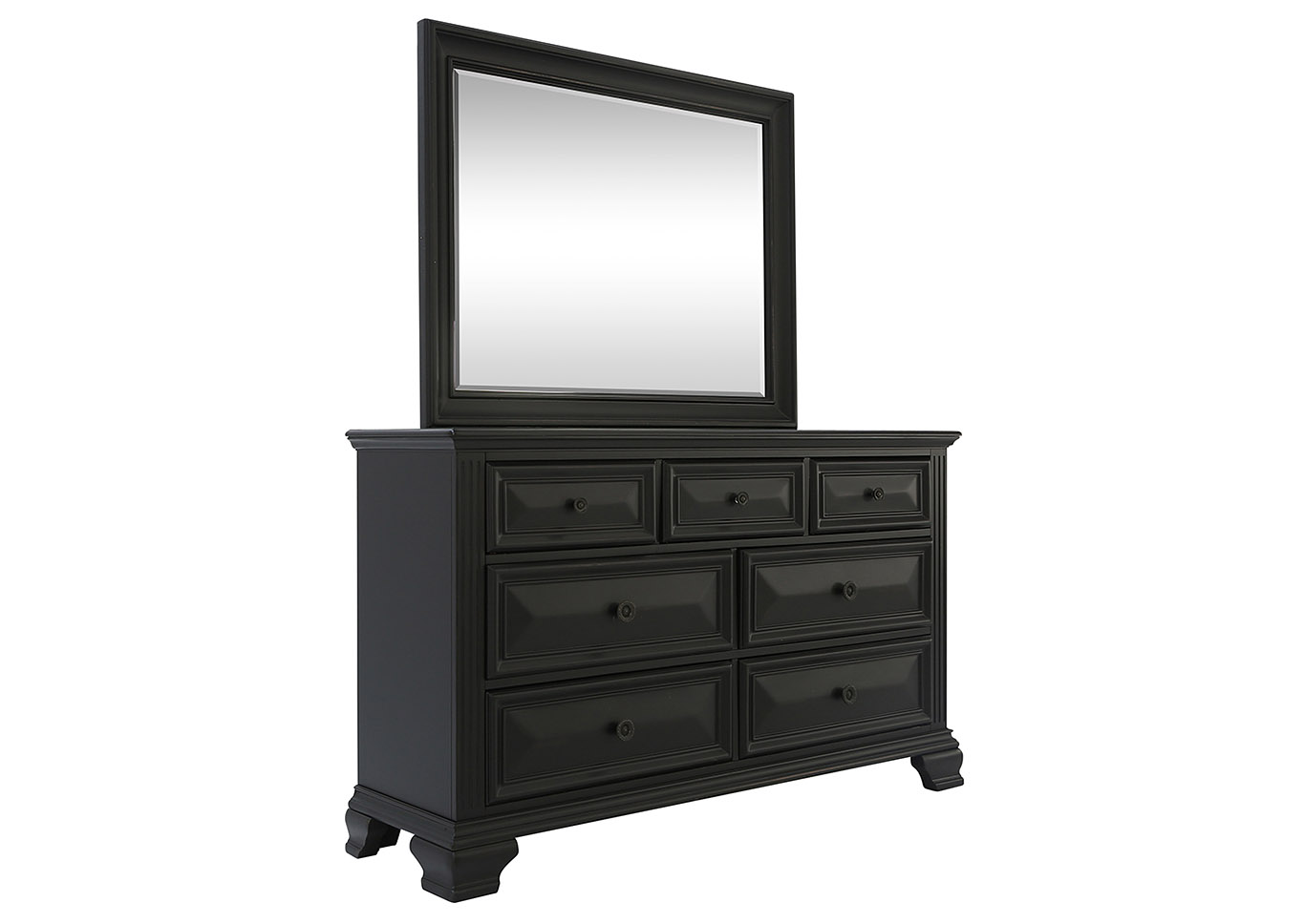 Ivan Smith Passages Vintage Black Dresser And Mirror