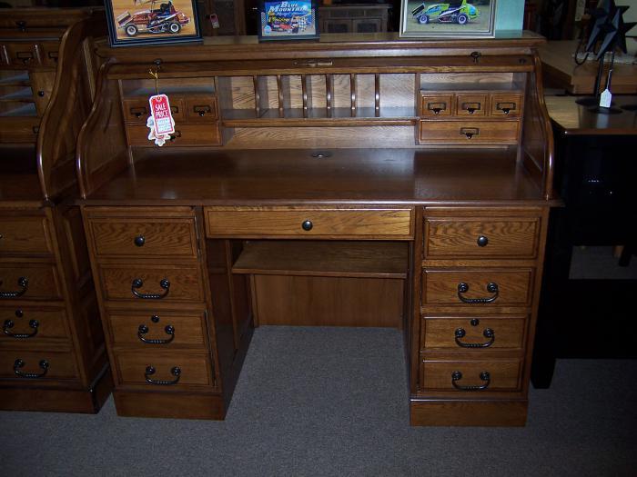 R A Ahner Furniture Oak 54 Inch Roll Top Desk