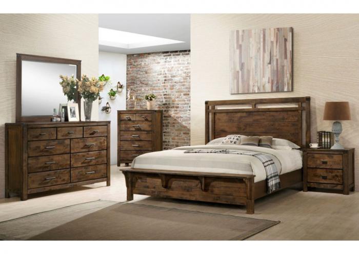 Roberts Furniture Mattress 6 Piece Rustic Bedroom Set W