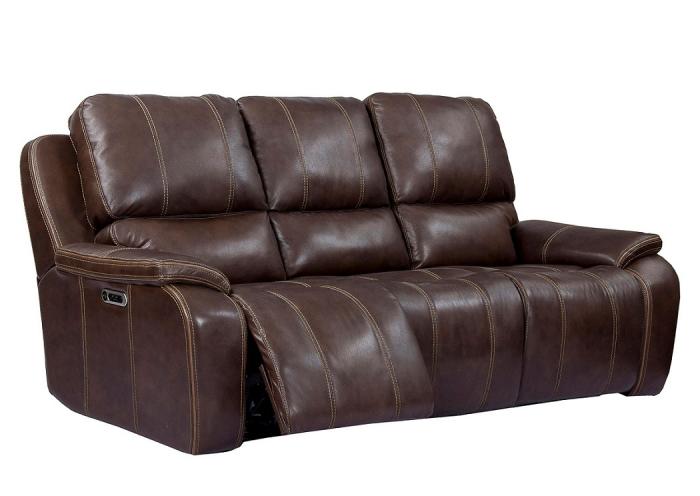 Underd Furniture Potter Walnut Power Leather Sofa