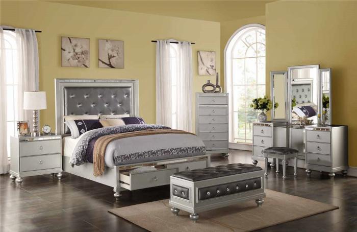 United Home Furniture King Bed Frame Vanity Dresser Vanity Mirror